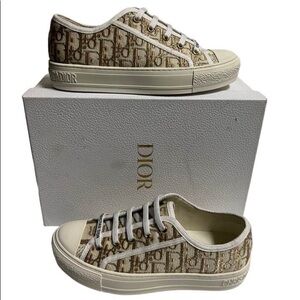Christian Dior WalkNDior Monogram Sneakers 37 Gold